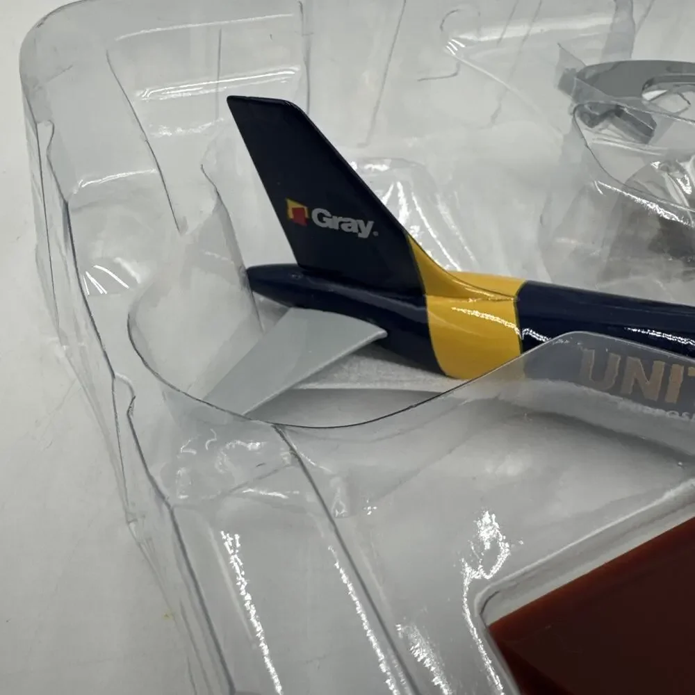 Gray Construction United Boeing Diecast Model Plane - 7.75” Long
